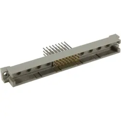 Male connector, type M, 32 pole, a-b-c, press-fit connection/wire wrap, straight, gold-plated, 09731246985