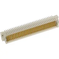 Male connector, type R, 160 pole, a-b-c-d-e, pitch 2.54 mm, press-in connection, straight, gold-plated, 02411602201
