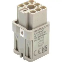 Socket contact insert, 3A, 7 pole, push-in, with PE contact, 09120075101