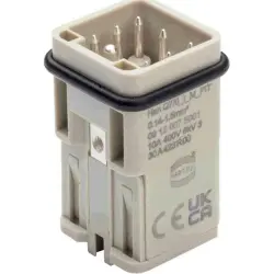 Pin contact insert, 3A, 7 pole, push-in, with PE contact, 09120075001