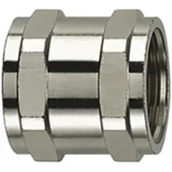 Hose connector, straight, (L) 25 mm, head Ø 27 mm, NPB, metal, for metal protective hoses, 166-50401
