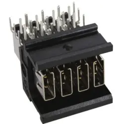 Male connector, 8 pole, angled, black, 02 51 908 1501