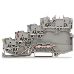 4-wire initiator terminal, push-in connection, 0.14-1.5 mm², 13.5 A, 4 kV, gray, 2000-5417