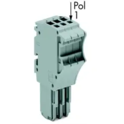 1-wire female connector, spring-clamp connection, 0.14-1.5 mm², 15 pole, 13.5 A, 6 kV, gray, 2020-115