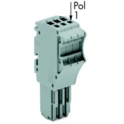 1-wire female connector, spring-clamp connection, 0.14-1.5 mm², 15 pole, 13.5 A, 6 kV, gray, 2020-115 - 1