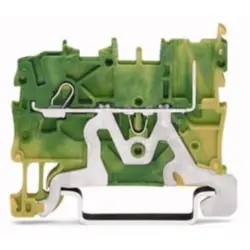 1-wire/1-pin PE basic terminal, spring-clamp connection, 0.14-1.5 mm², 1 pole, 13.5 A, 6 kV, yellow/green, 2020-1207