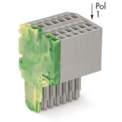 2-wire female connector, spring-clamp connection, 0.14-1.5 mm², 7 pole, 13.5 A, 6 kV, gray, 2020-207/000-037