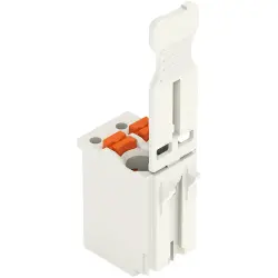 Female connector with grip plate, 2 pole, pitch 3.5 mm, straight, light gray, 2091-1102