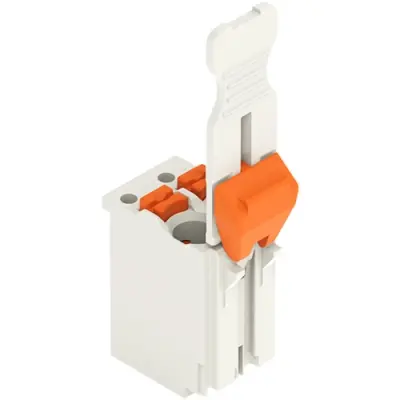 Female connector with grip plate, 2 pole, pitch 3.5 mm, straight, light gray, 2091-1102/002-000 - 1