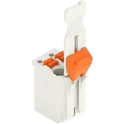 Female connector with grip plate, 2 pole, pitch 3.5 mm, straight, light gray, 2091-1102/002-000