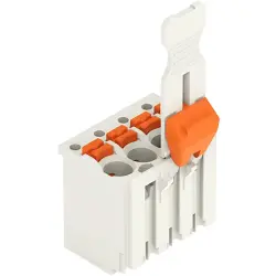 Female connector with grip plate, 4 pole, pitch 3.5 mm, straight, light gray, 2091-1104/002-000