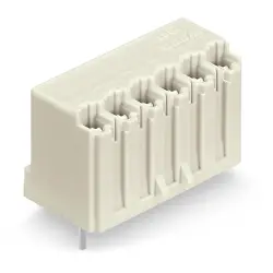 Socket header, 4 pole, pitch 3.5 mm, straight, light gray, 2091-1304