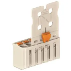 Female connector with grip plate, 4 pole, pitch 5 mm, straight, light gray, 2092-1104/002-000