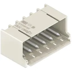Pin header, 3 pole, pitch 5 mm, angled, light gray, 2092-1423