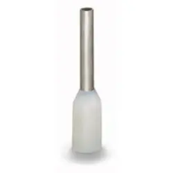 Insulated wire end ferrule, 0.5 mm², 16 mm/10 mm long, DIN 46228-4, white, 216-241