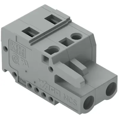 Socket header, 2 pole, pitch 7.5 mm, angled, gray, 231-202/026-000 - 1