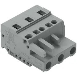 Socket header, 3 pole, pitch 7.5 mm, angled, gray, 231-203/026-000