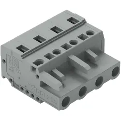Socket header, 4 pole, pitch 7.5 mm, angled, gray, 231-204/026-000