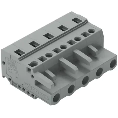 Socket header, 5 pole, pitch 7.5 mm, angled, gray, 231-205/026-000 - 1