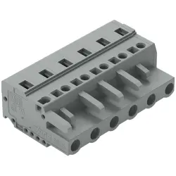 Socket header, 6 pole, pitch 7.5 mm, angled, gray, 231-206/026-000