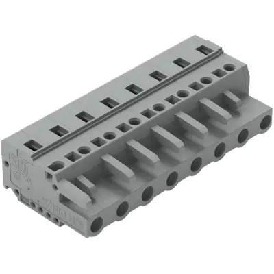 Socket header, 8 pole, pitch 7.5 mm, angled, gray, 231-208/026-000 - 1