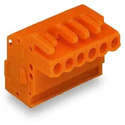 Socket header, 3 pole, pitch 5.08 mm, angled, orange, 232-303/026-000