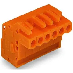 Socket header, 4 pole, pitch 5.08 mm, angled, orange, 232-304/026-000