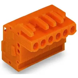 Socket header, 8 pole, pitch 5.08 mm, angled, orange, 232-308/026-000
