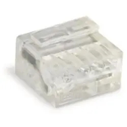 Cable connector, 1 pole, 0.4-0.5 mm², clamping points: 4, transparent, clamp connection, 6 A, 243-144
