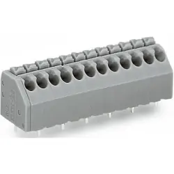 PCB terminal, 9 pole, pitch 3.5 mm, AWG 24-16, 8 A, push-in cage clamp, gray, 250-209