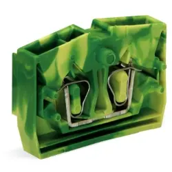 Conductor center terminal, 1 pole, 0.08-2.5 mm², clamping points: 2, green/yellow, cage clamp, 264-327