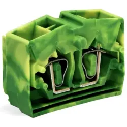 Conductor center terminal, 1 pole, 0.08-2.5 mm², clamping points: 4, green/yellow, cage clamp, 264-357