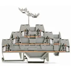Feed-through/feed-through/feed-through terminal block, spring-clamp connection, 0.08-2.5 mm², 3 pole, 20 A, 6 kV, gray, 280-549