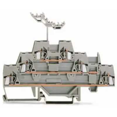 Feed-through/feed-through/feed-through terminal block, spring-clamp connection, 0.08-2.5 mm², 3 pole, 20 A, 6 kV, gray, 280-549 - 1