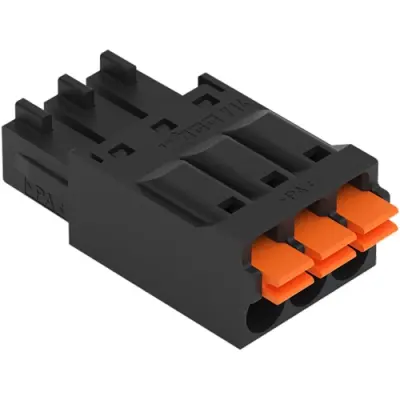 Female connector, 3 pole, pitch 3.5 mm, straight, black, 714-103 - 1