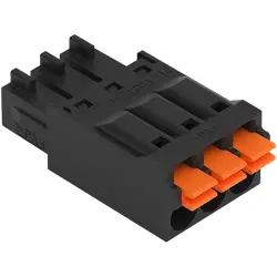 Female connector, 3 pole, pitch 3.5 mm, straight, black, 714-103
