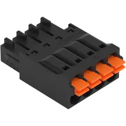 Female connector, 4 pole, pitch 3.5 mm, straight, black, 714-104