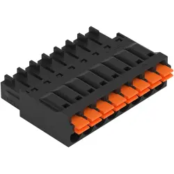 Female connector, 8 pole, pitch 3.5 mm, straight, black, 714-108