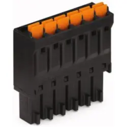 Female connector, 10 pole, pitch 3.5 mm, straight, black, 714-110