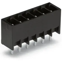 Pin header, 6 pole, pitch 3.5 mm, straight, black, 714-136