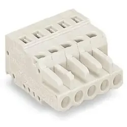 Socket header, 2 pole, pitch 5 mm, angled, light gray, 721-102/026-000