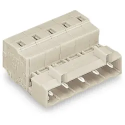 Pin header, 5 pole, pitch 7.5 mm, angled, light gray, 723-605