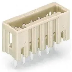 Pin header, 10 pole, pitch 3.5 mm, straight, light gray, 734-140