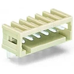 Pin header, 3 pole, pitch 3.5 mm, angled, light gray, 734-163