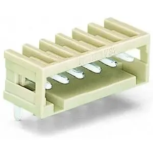 Pin header, 3 pole, pitch 3.5 mm, angled, light gray, 734-163 - 1