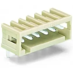 Pin header, 4 pole, pitch 3.5 mm, angled, light gray, 734-164