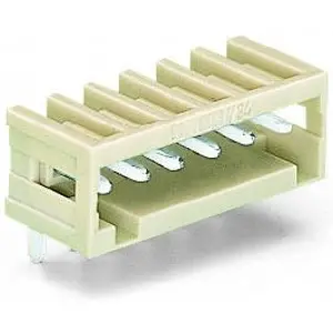 Pin header, 4 pole, pitch 3.5 mm, angled, light gray, 734-164 - 1