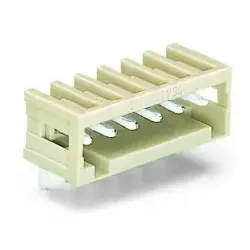 Pin header, 6 pole, pitch 3.5 mm, angled, light gray, 734-166