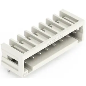 Pin header, 8 pole, pitch 3.5 mm, angled, light gray, 734-168 - 1