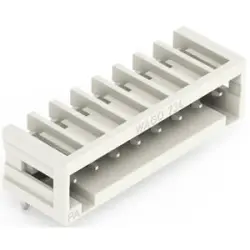 Pin header, 8 pole, pitch 3.5 mm, angled, light gray, 734-168